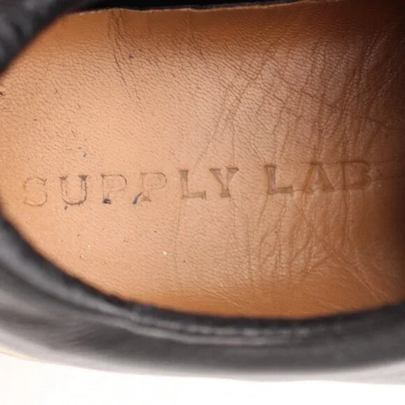 SUITSUPPLY Damian Men's Size 10.5 Black Leather Lace Up Sneakers
